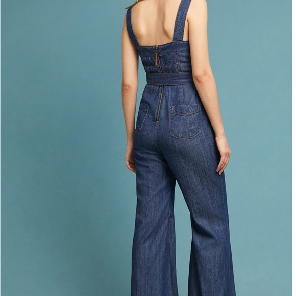 *Like New* Anthropologie Pilcro Wide-Leg Denim Jumpsuit Size 2 - Picture 3 of 10